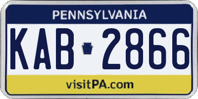 PA license plate KAB2866