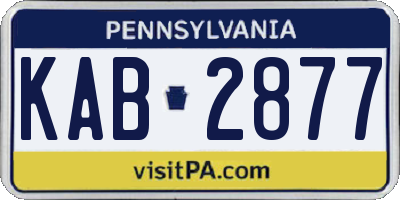 PA license plate KAB2877