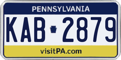 PA license plate KAB2879