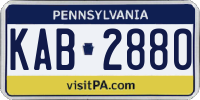 PA license plate KAB2880