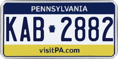 PA license plate KAB2882