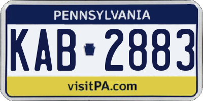 PA license plate KAB2883