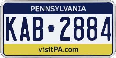 PA license plate KAB2884