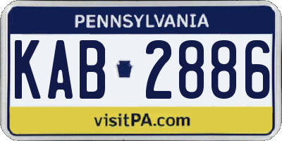 PA license plate KAB2886