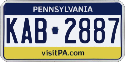 PA license plate KAB2887