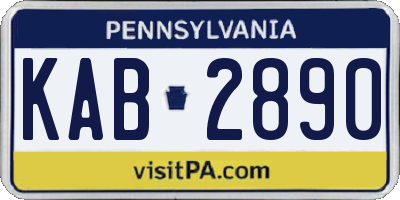 PA license plate KAB2890