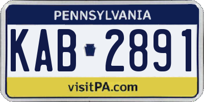 PA license plate KAB2891