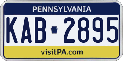 PA license plate KAB2895