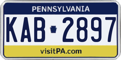 PA license plate KAB2897