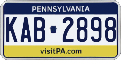 PA license plate KAB2898