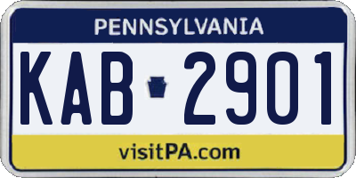 PA license plate KAB2901