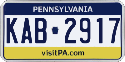 PA license plate KAB2917