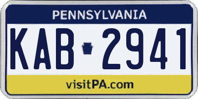 PA license plate KAB2941