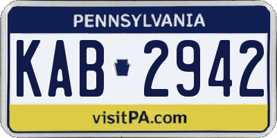PA license plate KAB2942