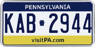 PA license plate KAB2944