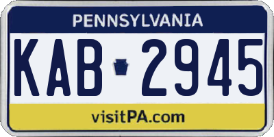PA license plate KAB2945