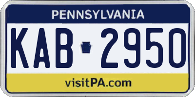 PA license plate KAB2950