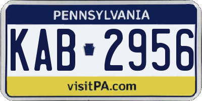 PA license plate KAB2956