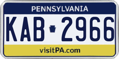 PA license plate KAB2966