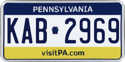 PA license plate KAB2969