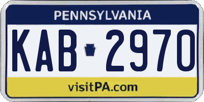 PA license plate KAB2970