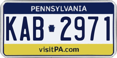 PA license plate KAB2971