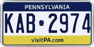 PA license plate KAB2974