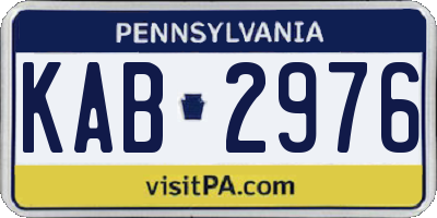 PA license plate KAB2976