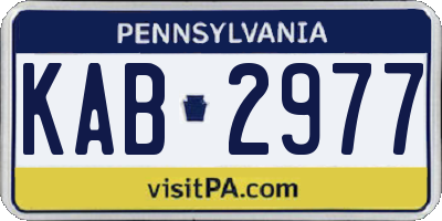 PA license plate KAB2977