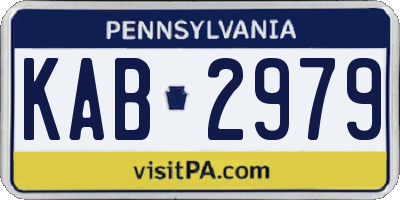 PA license plate KAB2979