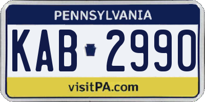 PA license plate KAB2990