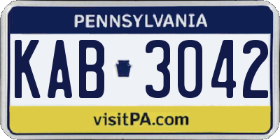 PA license plate KAB3042