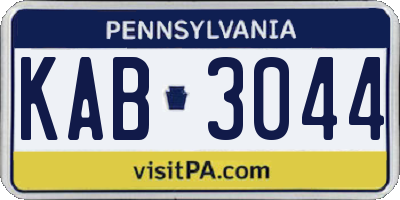 PA license plate KAB3044