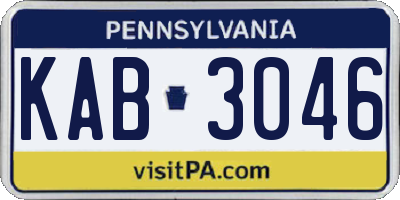 PA license plate KAB3046