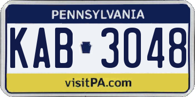 PA license plate KAB3048