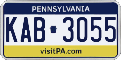 PA license plate KAB3055
