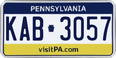 PA license plate KAB3057