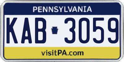 PA license plate KAB3059