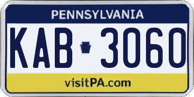 PA license plate KAB3060