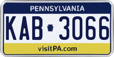 PA license plate KAB3066