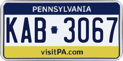 PA license plate KAB3067