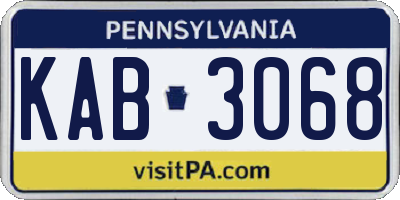 PA license plate KAB3068
