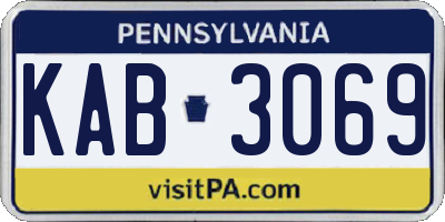 PA license plate KAB3069
