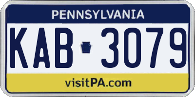PA license plate KAB3079