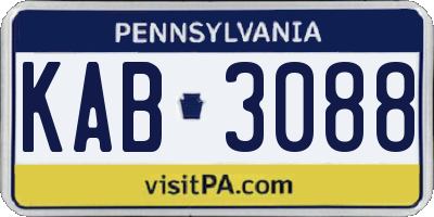 PA license plate KAB3088