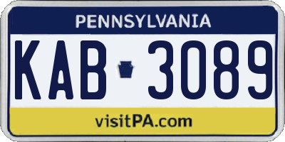 PA license plate KAB3089