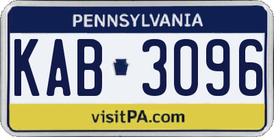 PA license plate KAB3096