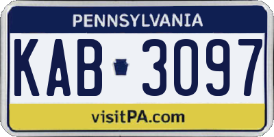 PA license plate KAB3097