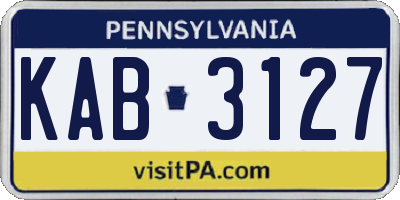 PA license plate KAB3127