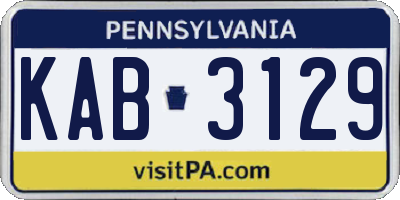PA license plate KAB3129